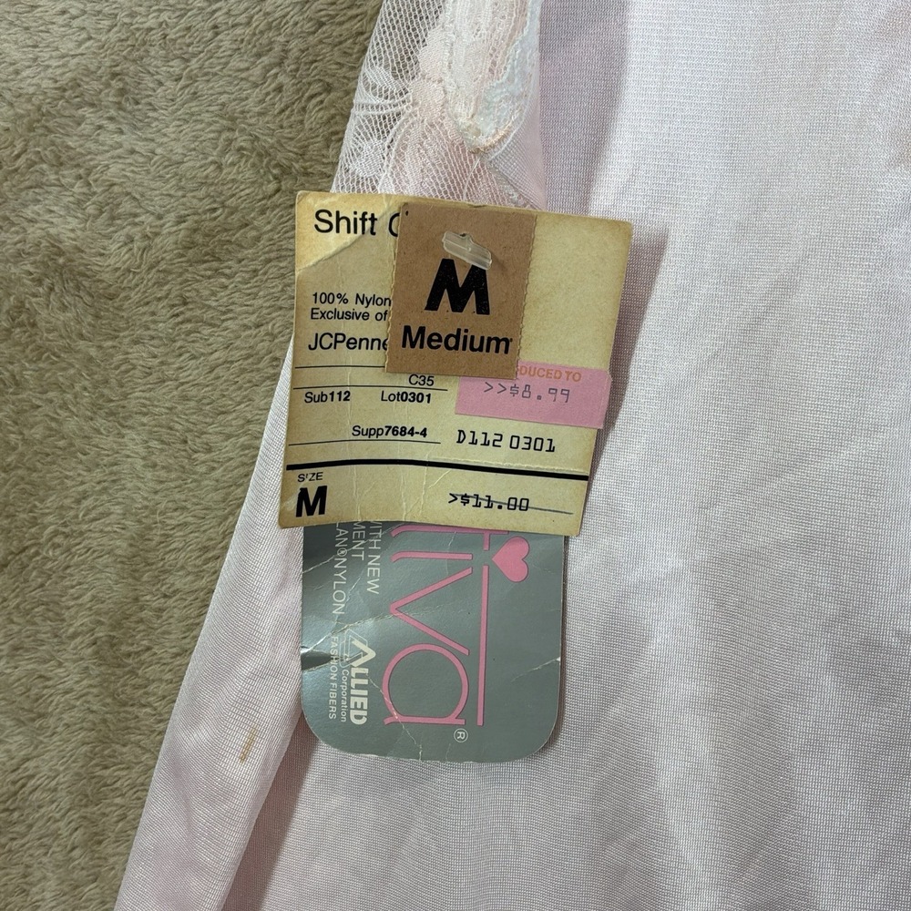 NOS Peignoir Set Sz M Pink Lace Made USA Nightgown + Robe Romantic Feminine - Picture 6 of 8